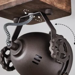 Plafonnier Herford Brun, Bois foncé, 1 lumière