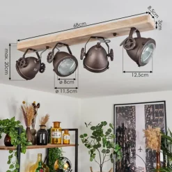 Plafonnier Herford Écru, 4 lumières