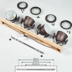 Plafonnier Herford Écru, 4 lumières