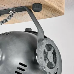 Plafonnier Herford Gris, Bois clair, 2 lumières