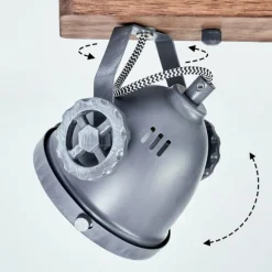 Plafonnier Herford Gris, Bois foncé, 3 lumières