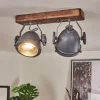 Plafonnier Herford Gris, Bois foncé, 2 lumières