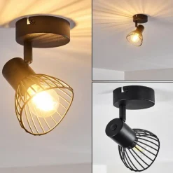 Plafonnier Holbol Noir, 1 lumière