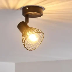 Plafonnier Holbol Noir, 1 lumière