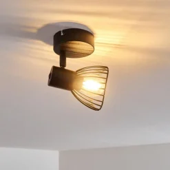 Plafonnier Holbol Noir, 1 lumière