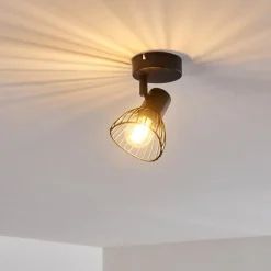 Plafonnier Holbol Noir, 1 lumière