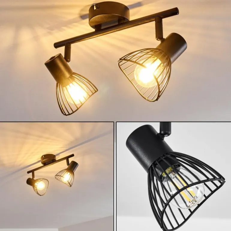 Plafonnier Holbol Noir, 2 lumières