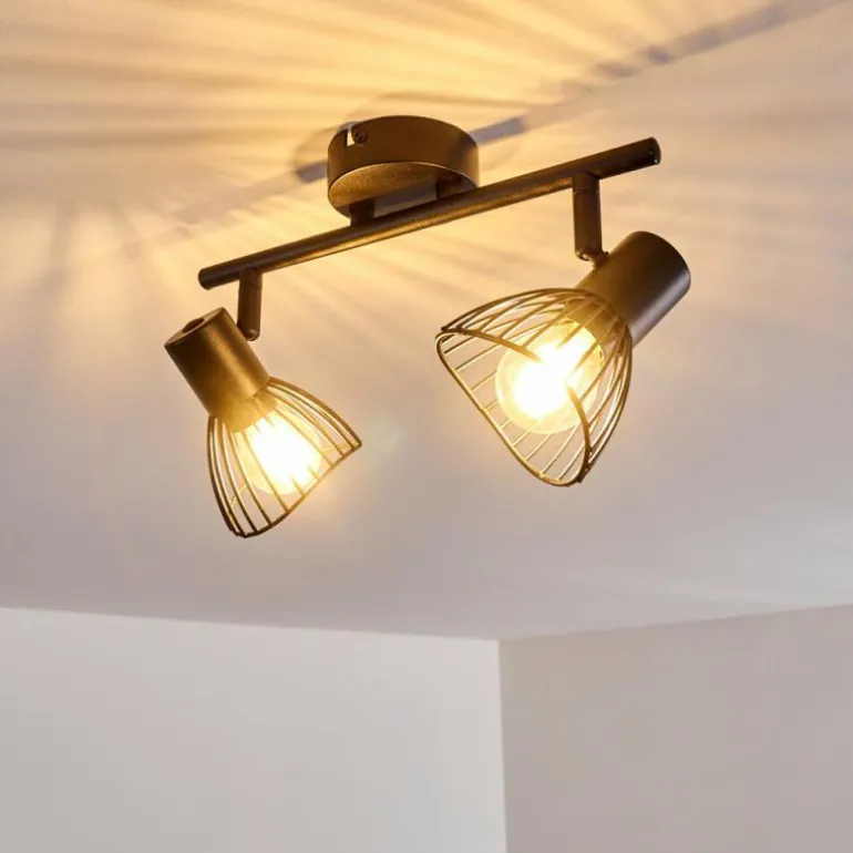 Plafonnier Holbol Noir, 2 lumières