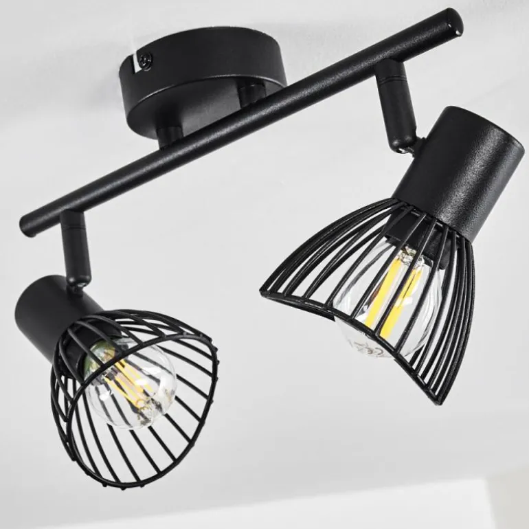 Plafonnier Holbol Noir, 2 lumières