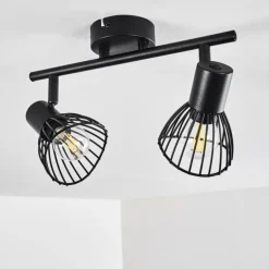 Plafonnier Holbol Noir, 2 lumières