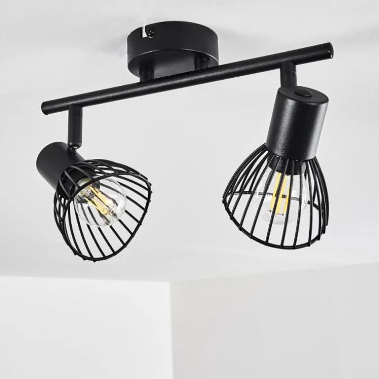 Plafonnier Holbol Noir, 2 lumières