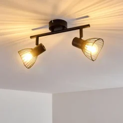 Plafonnier Holbol Noir, 2 lumières