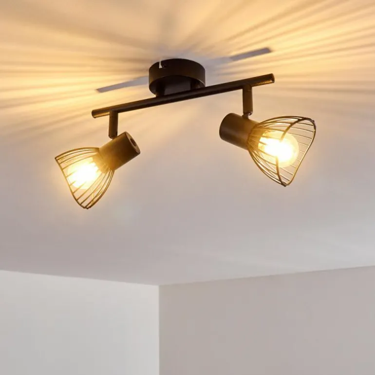 Plafonnier Holbol Noir, 2 lumières