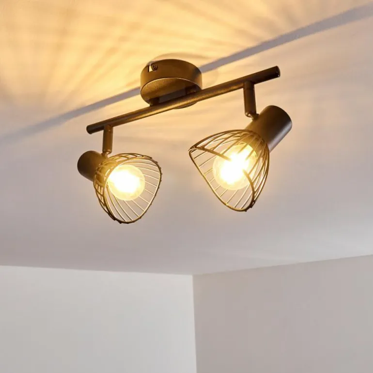 Plafonnier Holbol Noir, 2 lumières