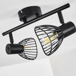 Plafonnier Holbol Noir, 2 lumières