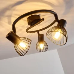 Plafonnier Holbol Noir, 3 lumières