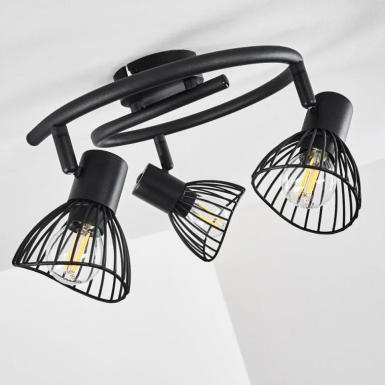 Plafonnier Holbol Noir, 3 lumières