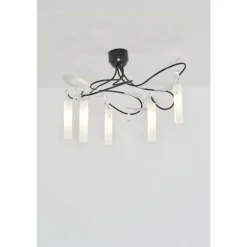 Plafonnier Holländer CASINO Noir, Argenté, 5 lumières