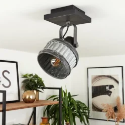 Plafonnier Holsa Noir, 1 lumière