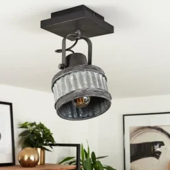 Plafonnier Holsa Noir, 1 lumière