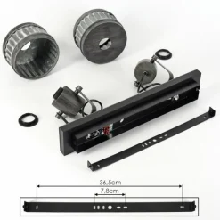 Plafonnier Holsa Noir, 2 lumières