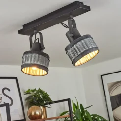 Plafonnier Holsa Noir, 2 lumières