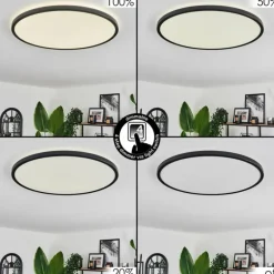 Plafonnier Hooper LED Noir, 1 lumière