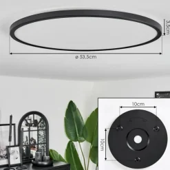 Plafonnier Hooper LED Noir, 1 lumière