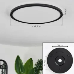 Plafonnier Hooper LED Noir, 1 lumière