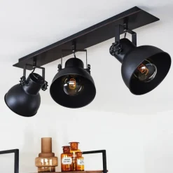 Plafonnier Hora Noir, 3 lumières