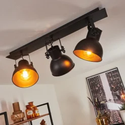 Plafonnier Hora Noir, 3 lumières