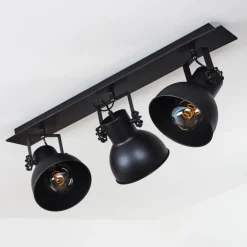 Plafonnier Hora Noir, 3 lumières