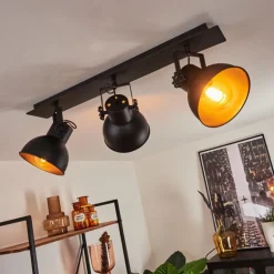 Plafonnier Hora Noir, 3 lumières