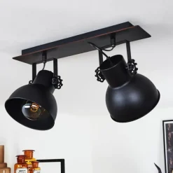 Plafonnier Hora Noir, 2 lumières