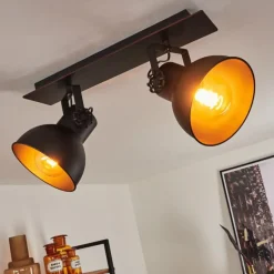 Plafonnier Hora Noir, 2 lumières