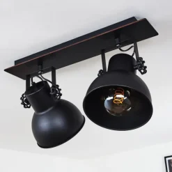 Plafonnier Hora Noir, 2 lumières