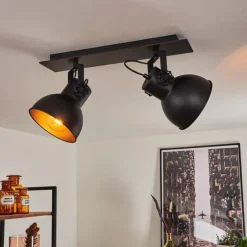 Plafonnier Hora Noir, 2 lumières