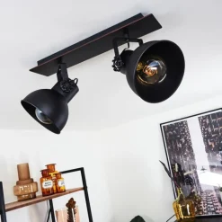 Plafonnier Hora Noir, 2 lumières