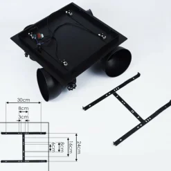 Plafonnier Hora Noir, 4 lumières