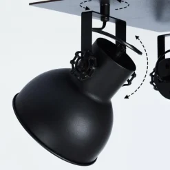 Plafonnier Hora Noir, 4 lumières