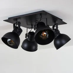 Plafonnier Hora Noir, 4 lumières