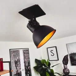 Plafonnier Hora Noir, 1 lumière