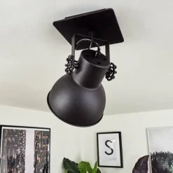 Plafonnier Hora Noir, 1 lumière