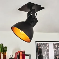 Plafonnier Hora Noir, 1 lumière