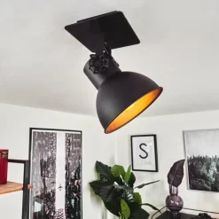 Plafonnier Hora Noir, 1 lumière