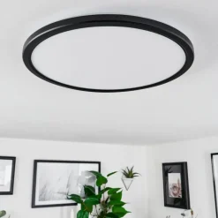 Plafonnier Hortinhas LED Noir, 1 lumière, Télécommandes, Changeur de couleurs