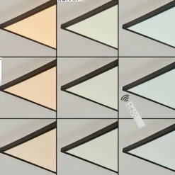 Plafonnier Hortinhas LED Noir, 1 lumière, Télécommandes, Changeur de couleurs