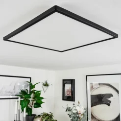 Plafonnier Hortinhas LED Noir, 1 lumière, Télécommandes, Changeur de couleurs