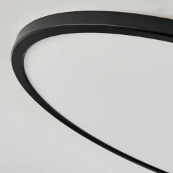 Plafonnier Hortinhas LED Noir, 1 lumière, Télécommandes, Changeur de couleurs