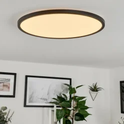 Plafonnier Hortinhas LED Noir, 1 lumière, Télécommandes, Changeur de couleurs